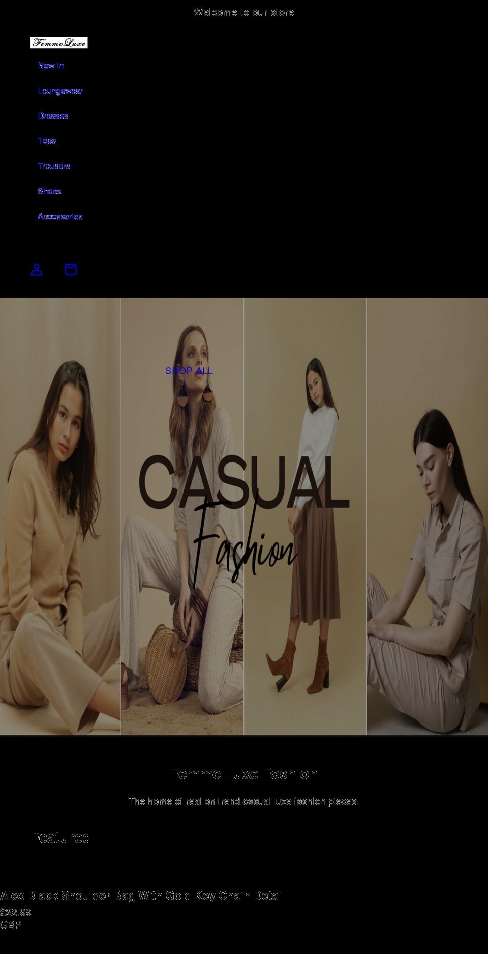 femmeluxefashion.com shopify website screenshot