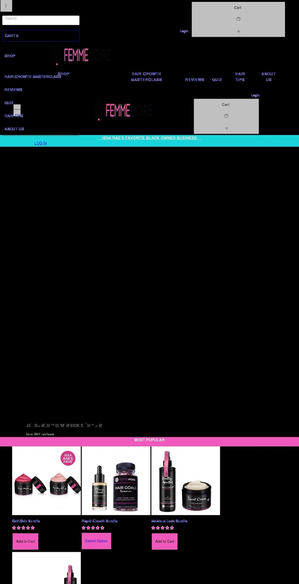 femmenoirebeauty.com — Shopify storefront screenshot