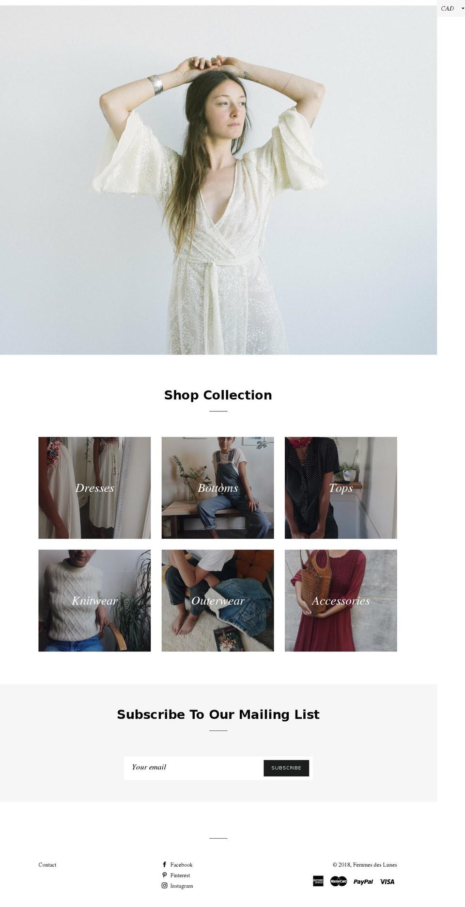 femmesdeslunes.com — Shopify storefront screenshot