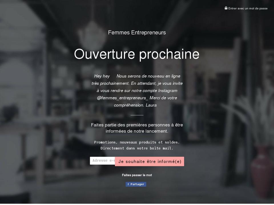femmesentrepreneurs.com shopify website screenshot