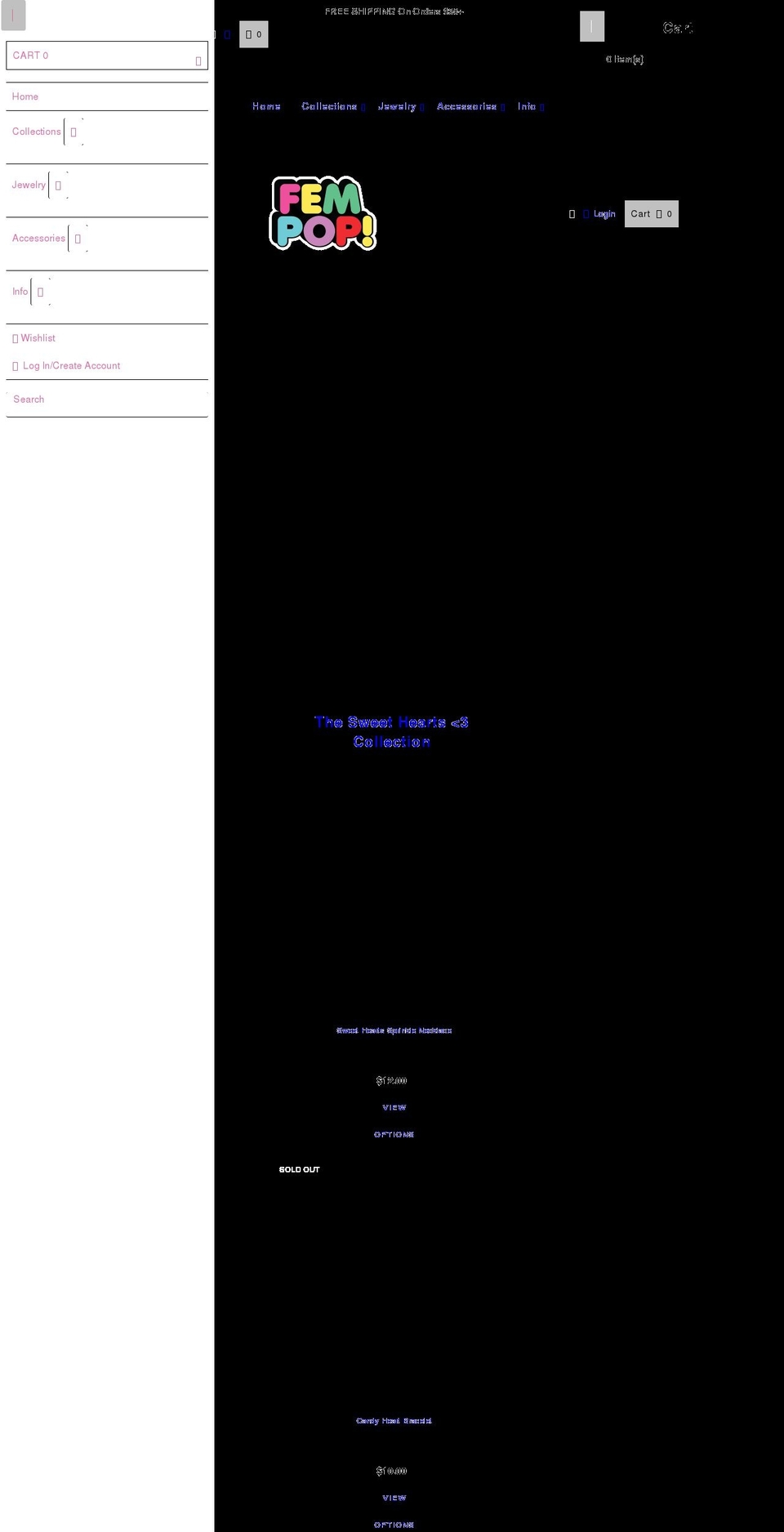 fempopjewelry.com shopify website screenshot