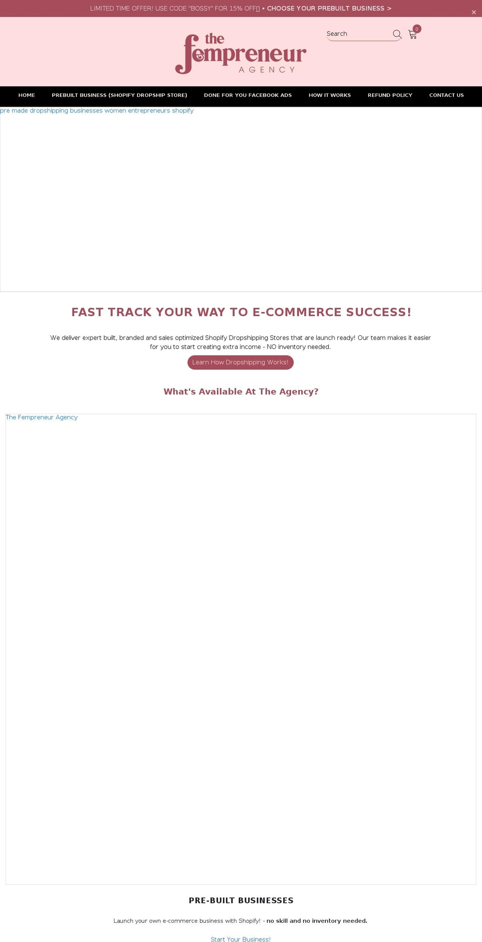 femprenagency.com shopify website screenshot