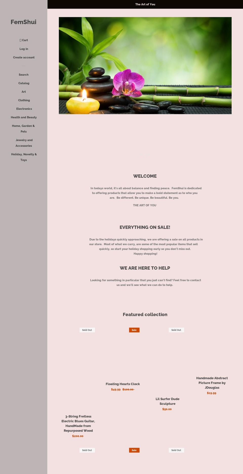 femshui.net shopify website screenshot