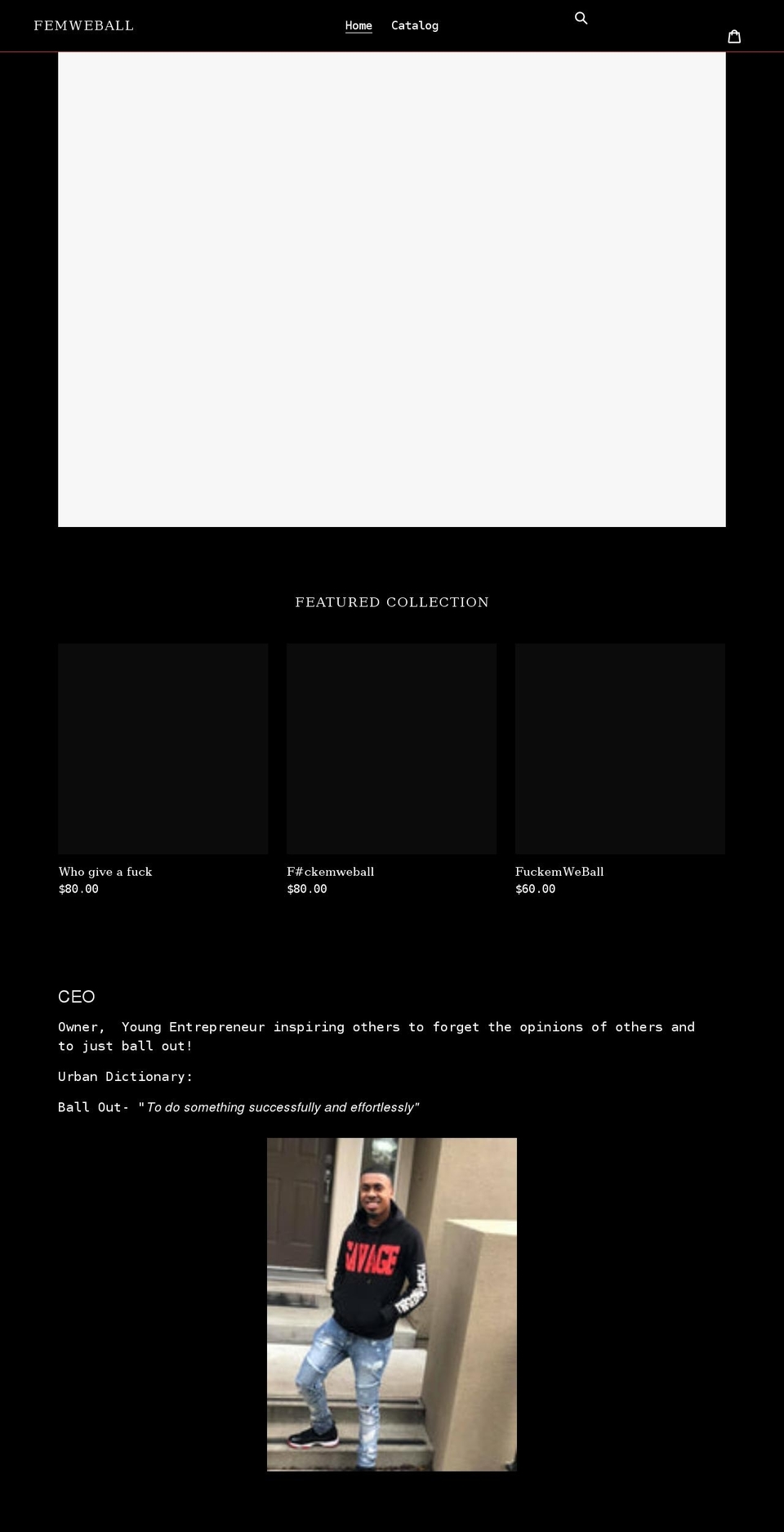 femweball.com shopify website screenshot