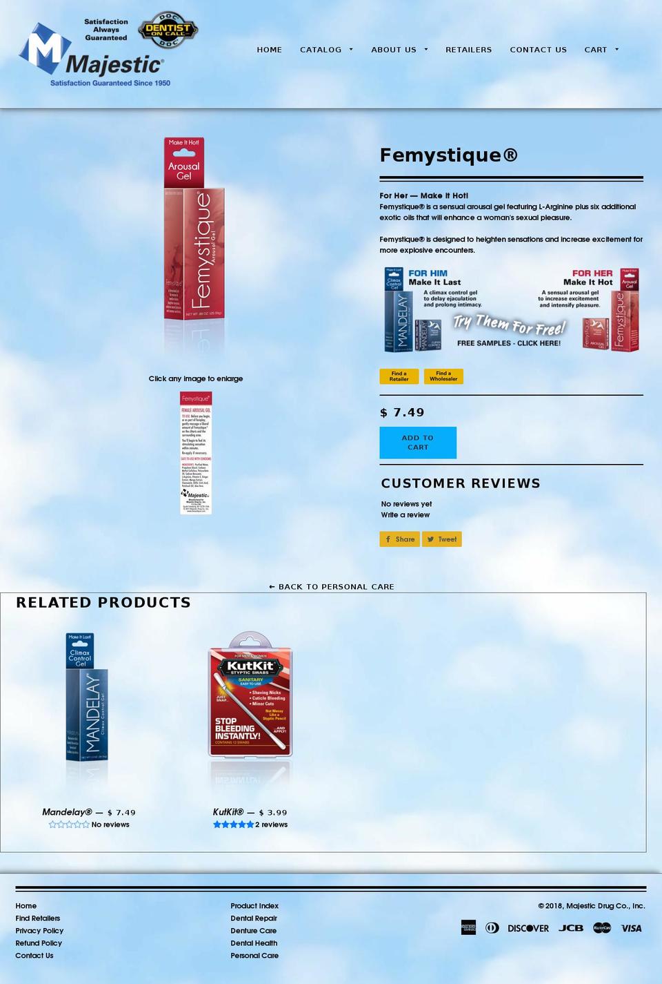 femystique.biz shopify website screenshot