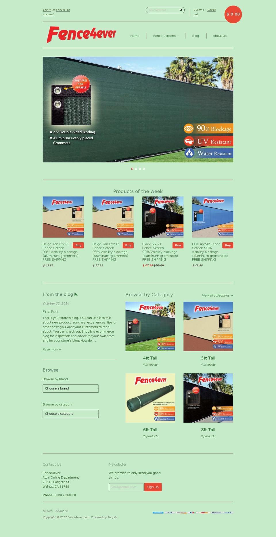 fence4ever.com shopify website screenshot