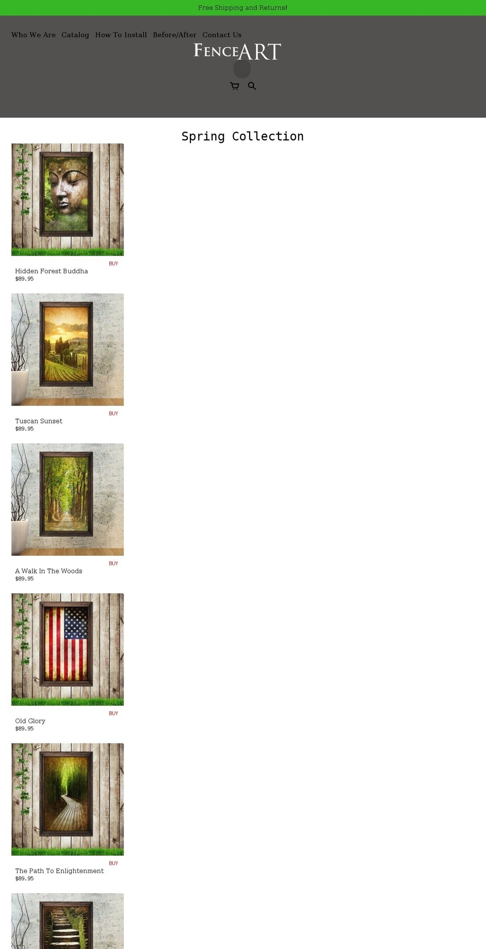 fenceart.ca shopify website screenshot