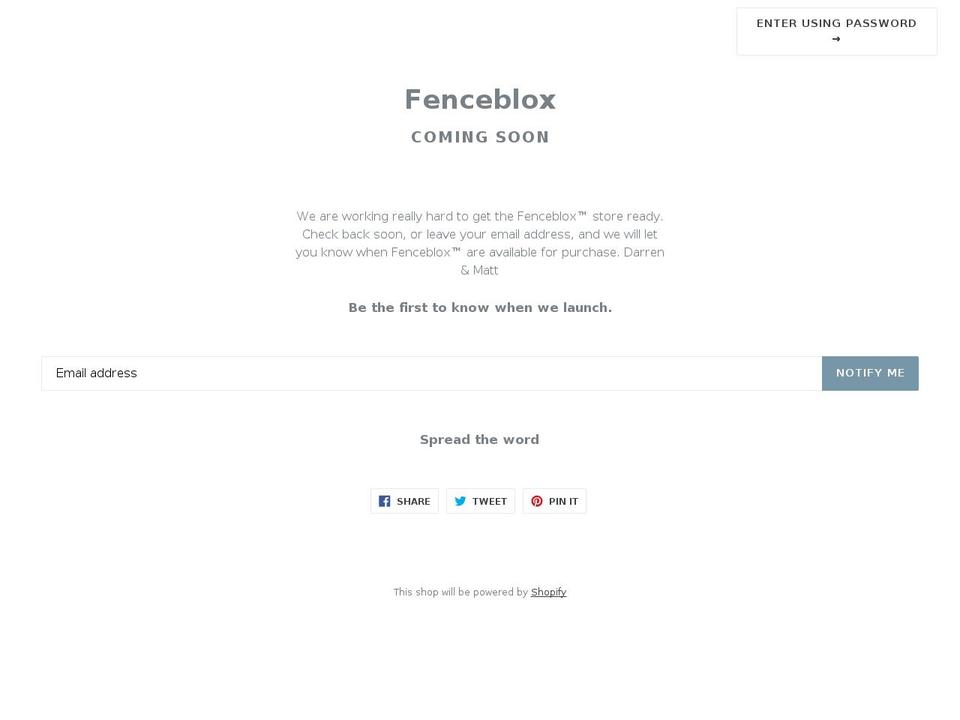 fenceblox.com — Shopify storefront screenshot