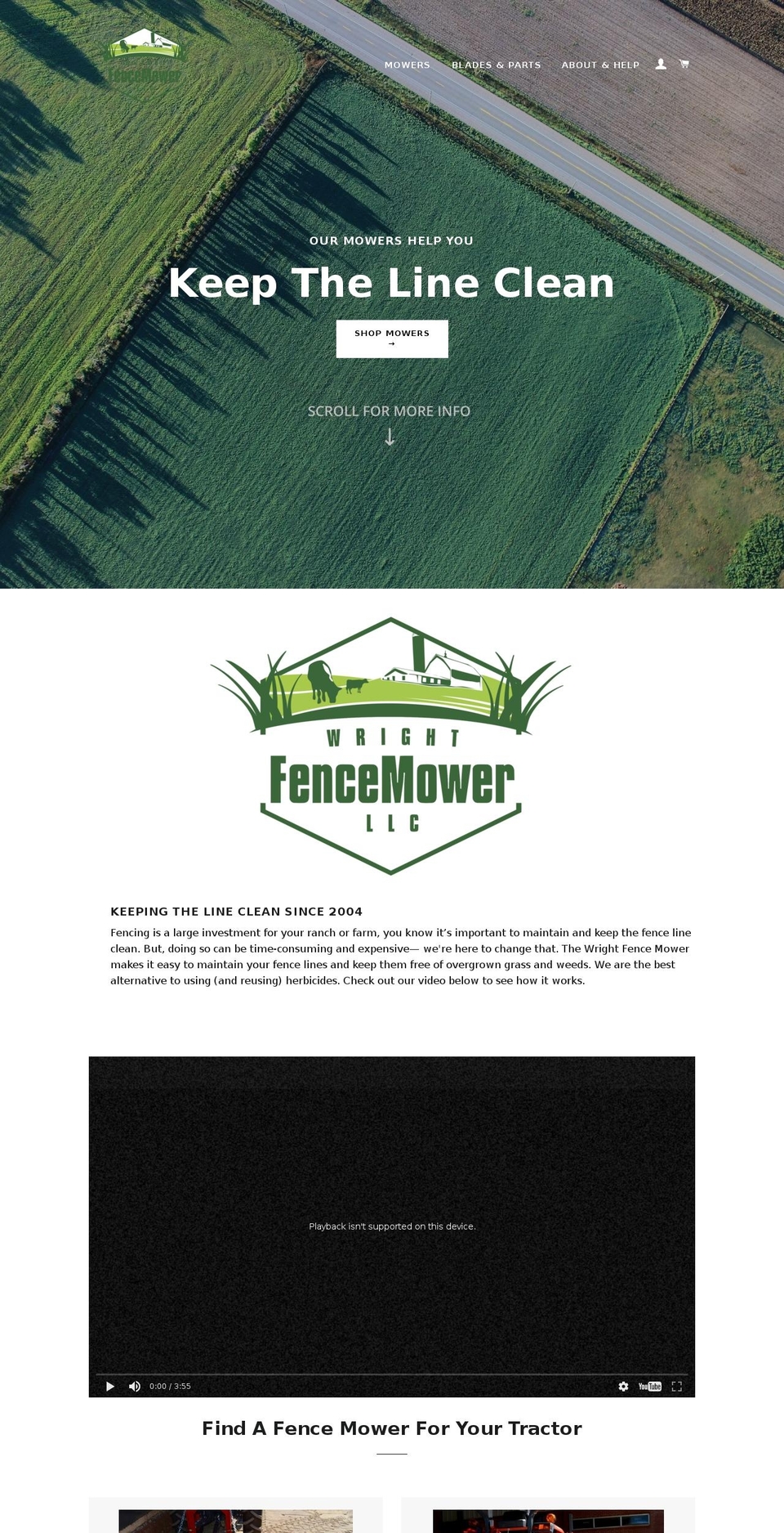 fencemower.com shopify website screenshot