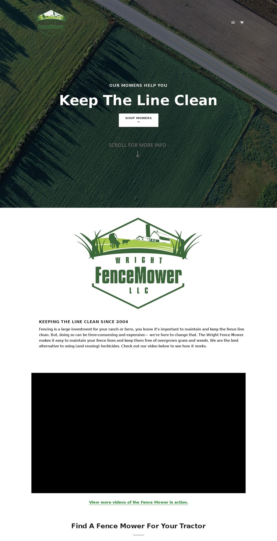 fencerowmower.com — Shopify storefront screenshot