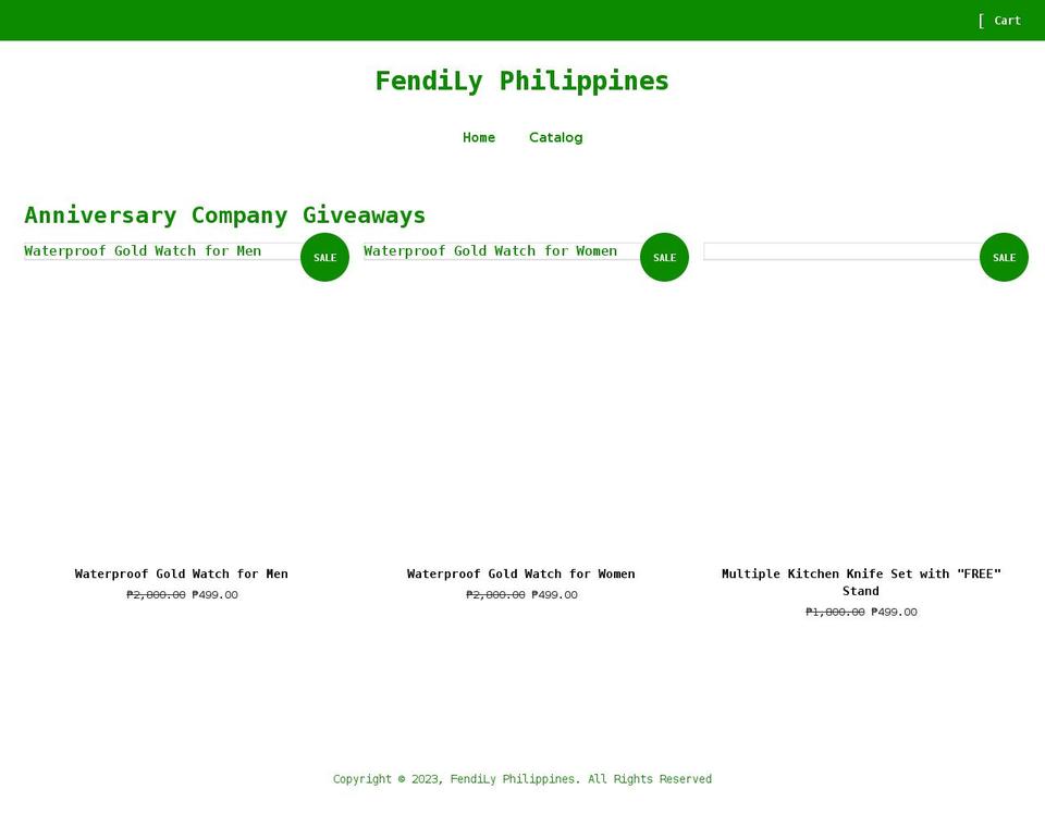 fendiph.com shopify website screenshot