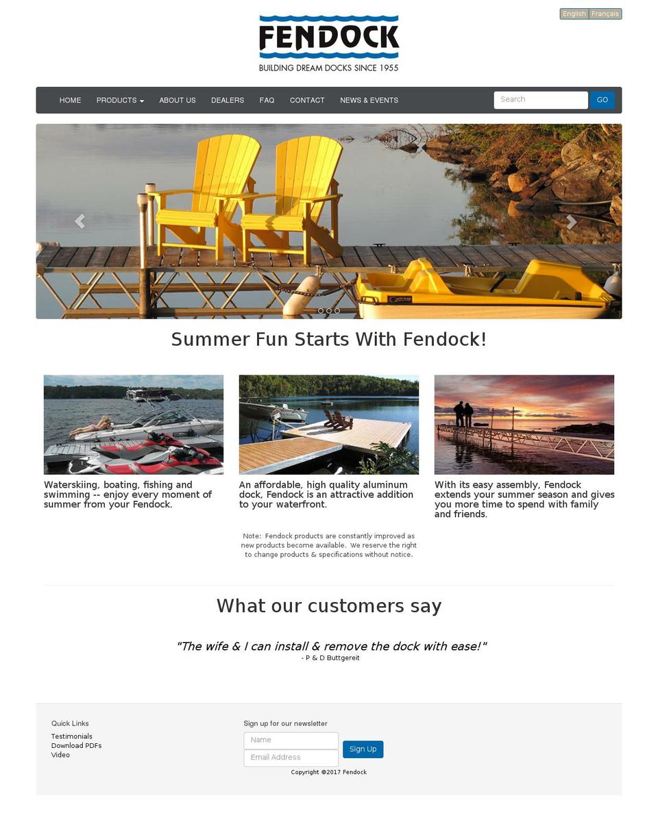 fendock.com shopify website screenshot