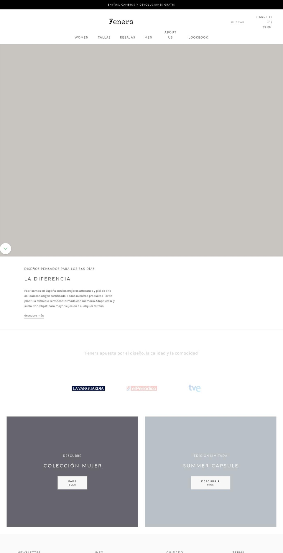 feners.com shopify website screenshot