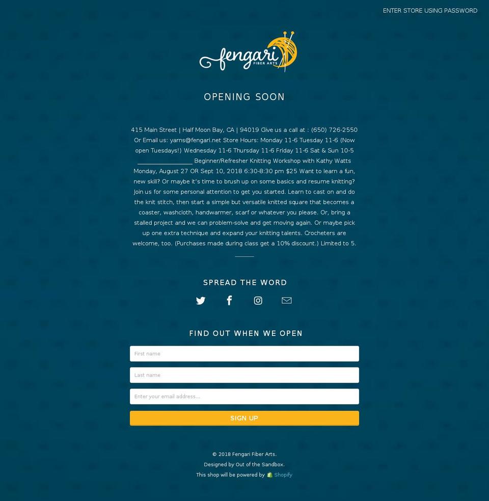 fengari.net shopify website screenshot