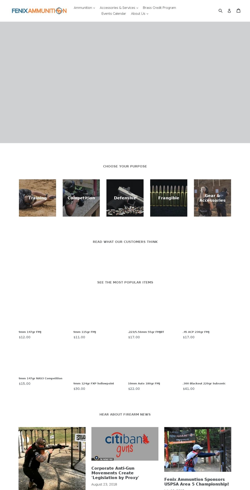 fenixordinance.com — Shopify storefront screenshot