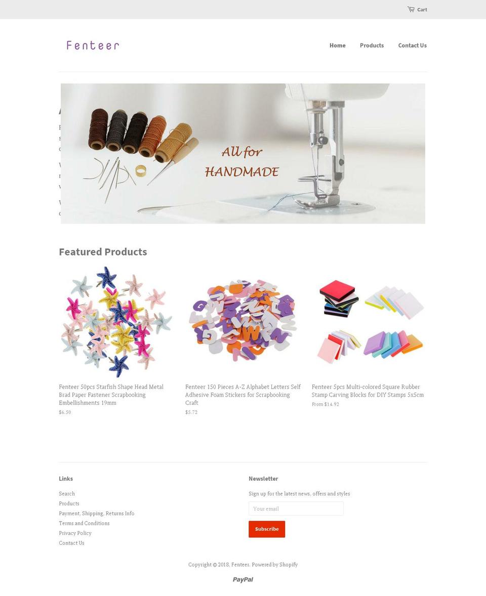 fenteer.com — Shopify storefront screenshot