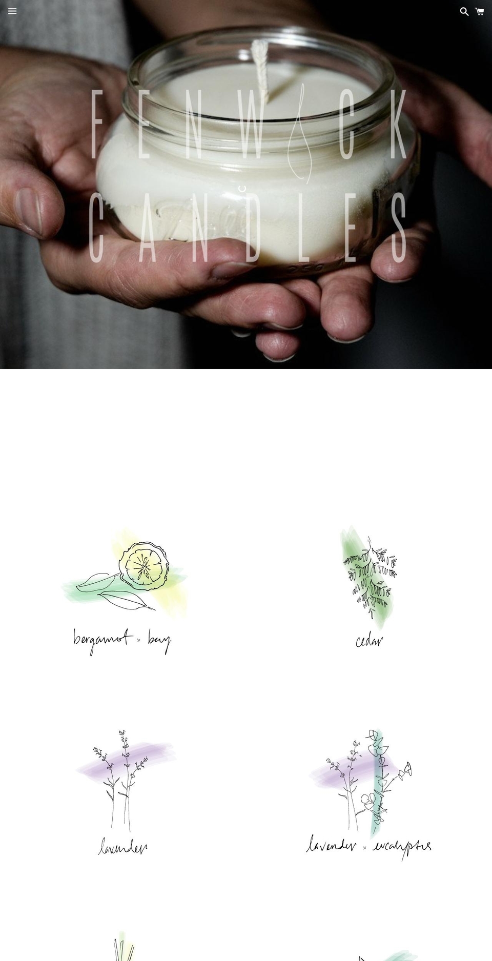 fenwickcandles.com shopify website screenshot