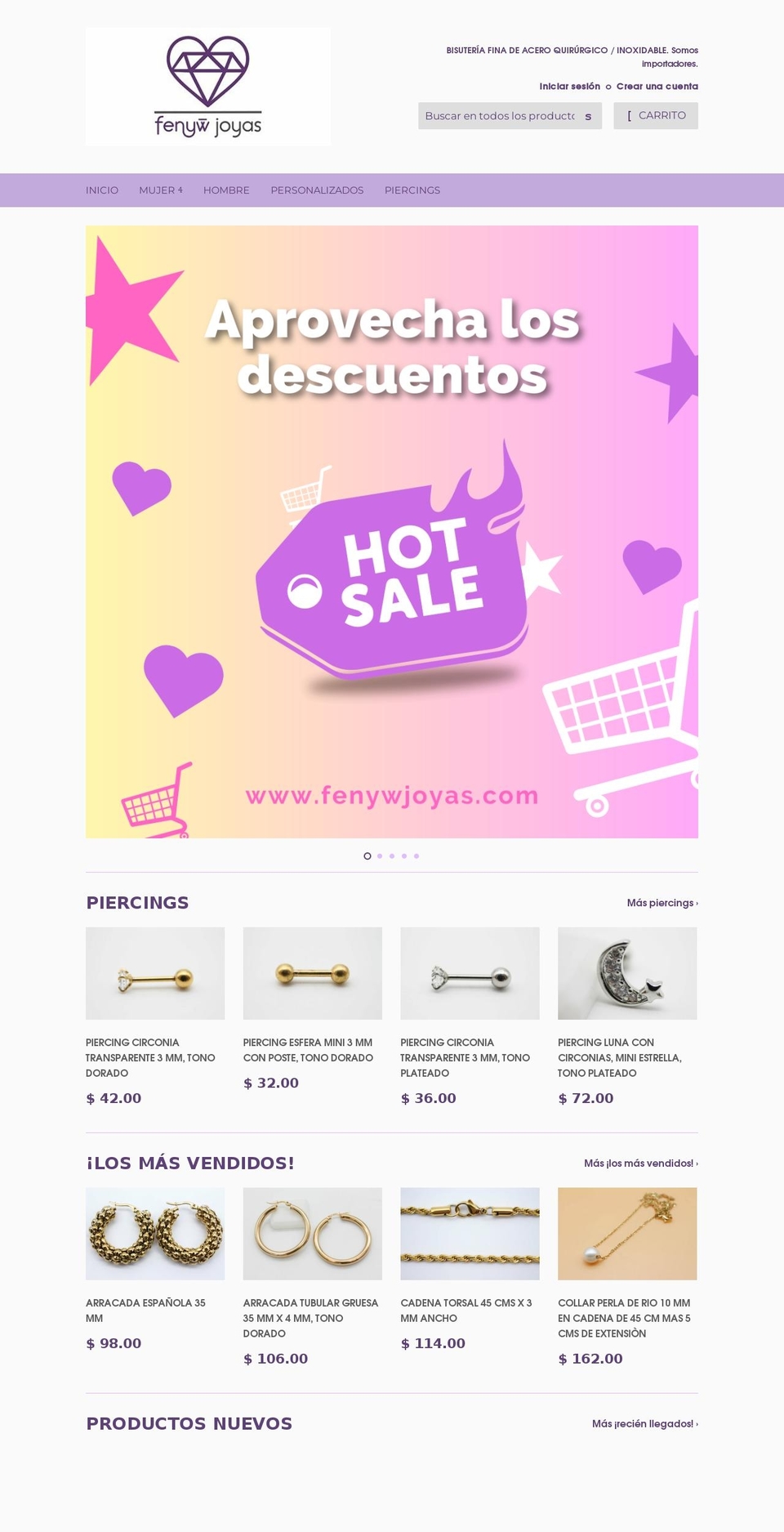 fenywjoyas.com — Shopify storefront screenshot