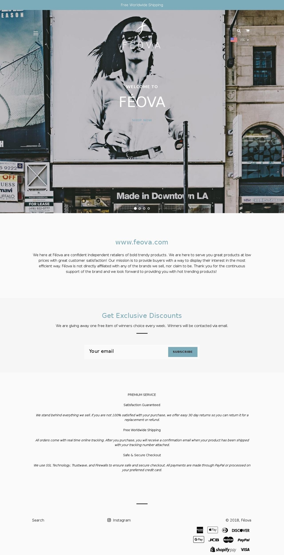 feova.com — Shopify storefront screenshot