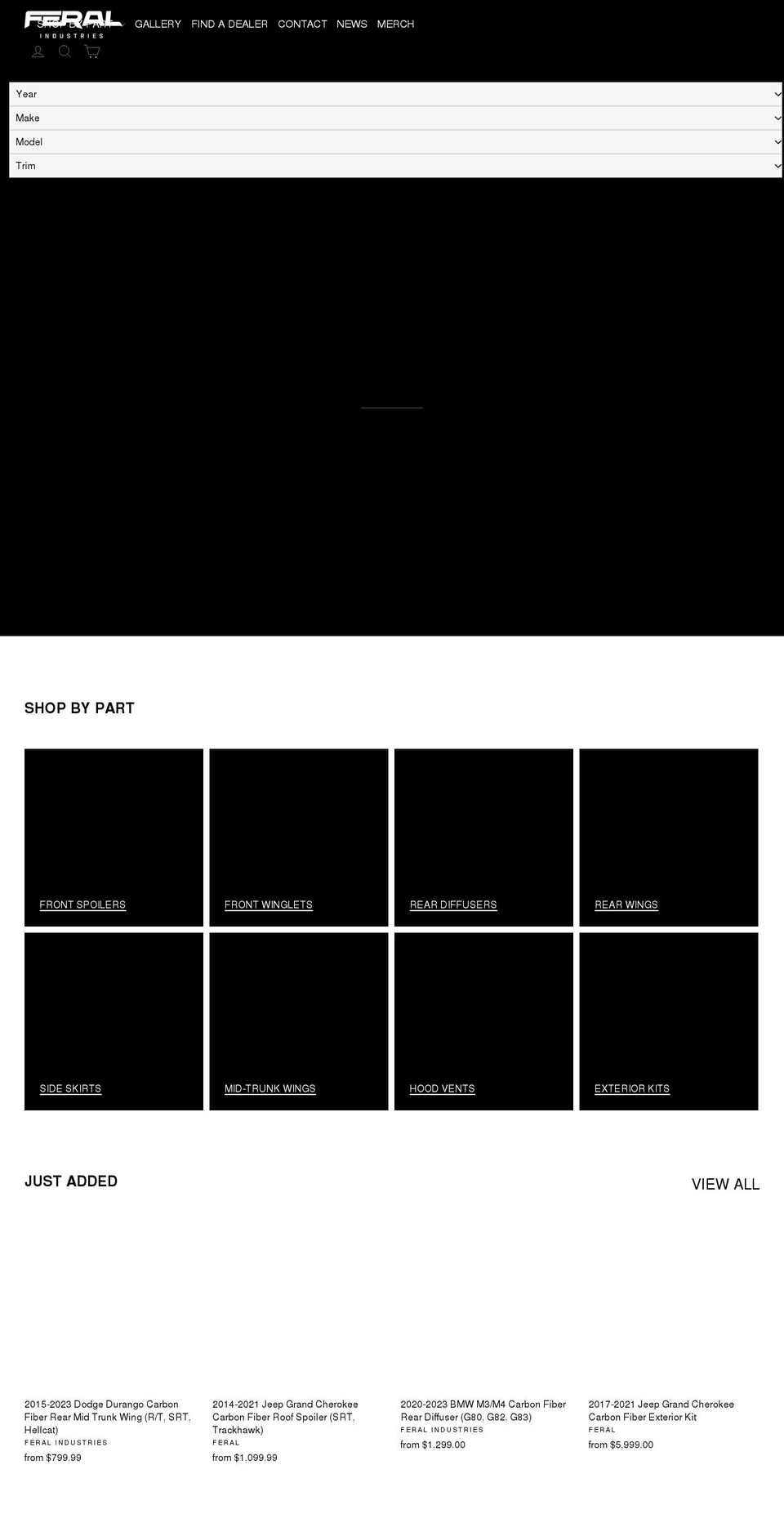 feral-industries.com shopify website screenshot