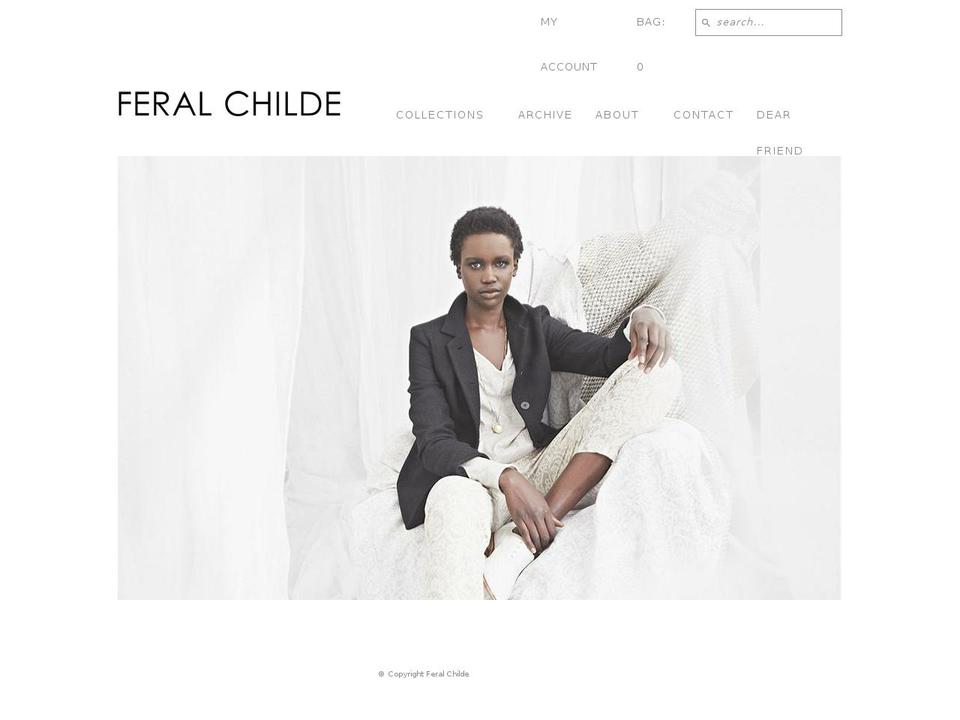 Feral Childe Shopify theme site example feralchildestudio.com