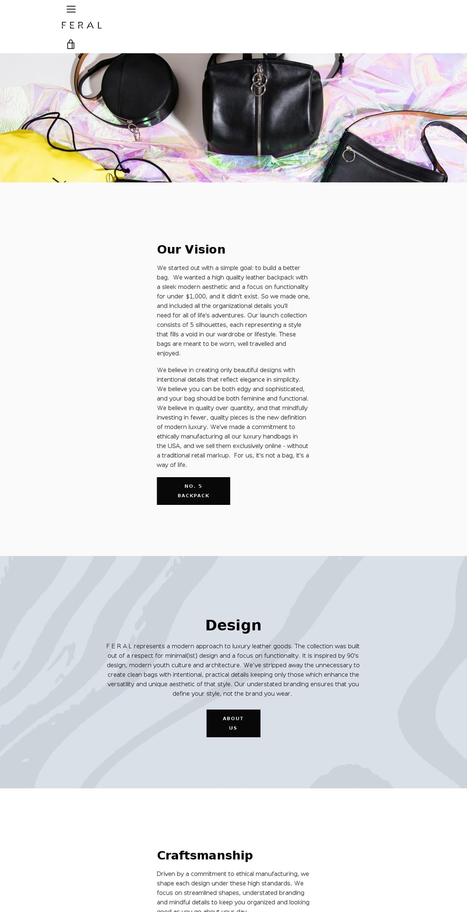 feralferal.com shopify website screenshot