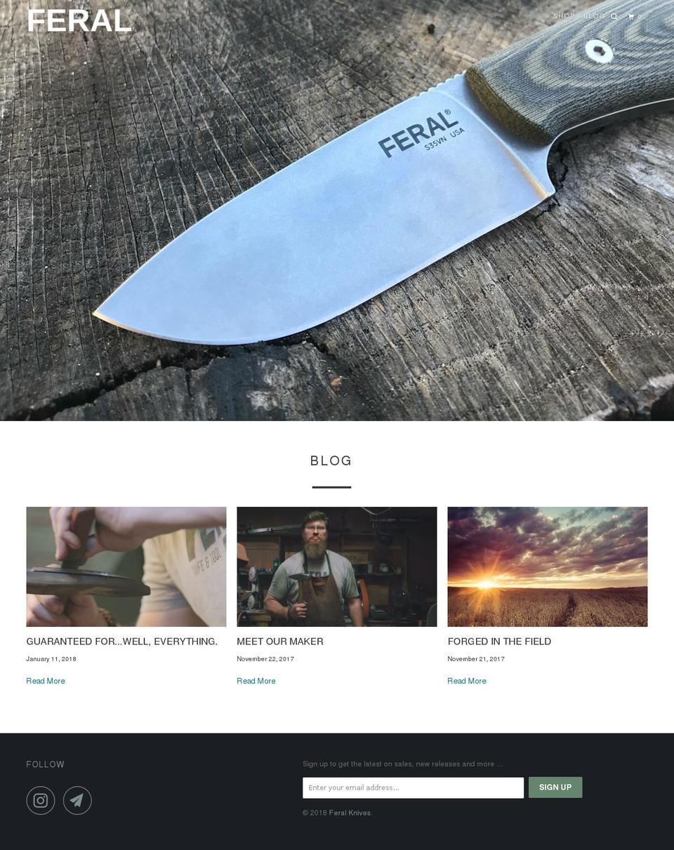 feralknives.com — Shopify storefront screenshot