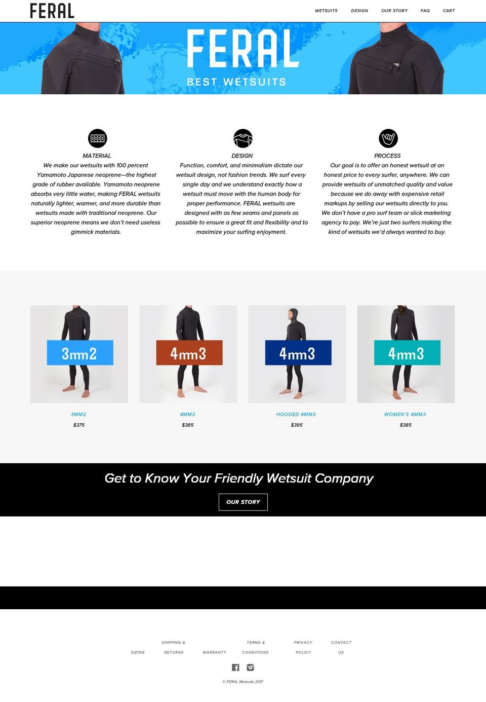 feralsurfing.com shopify website screenshot