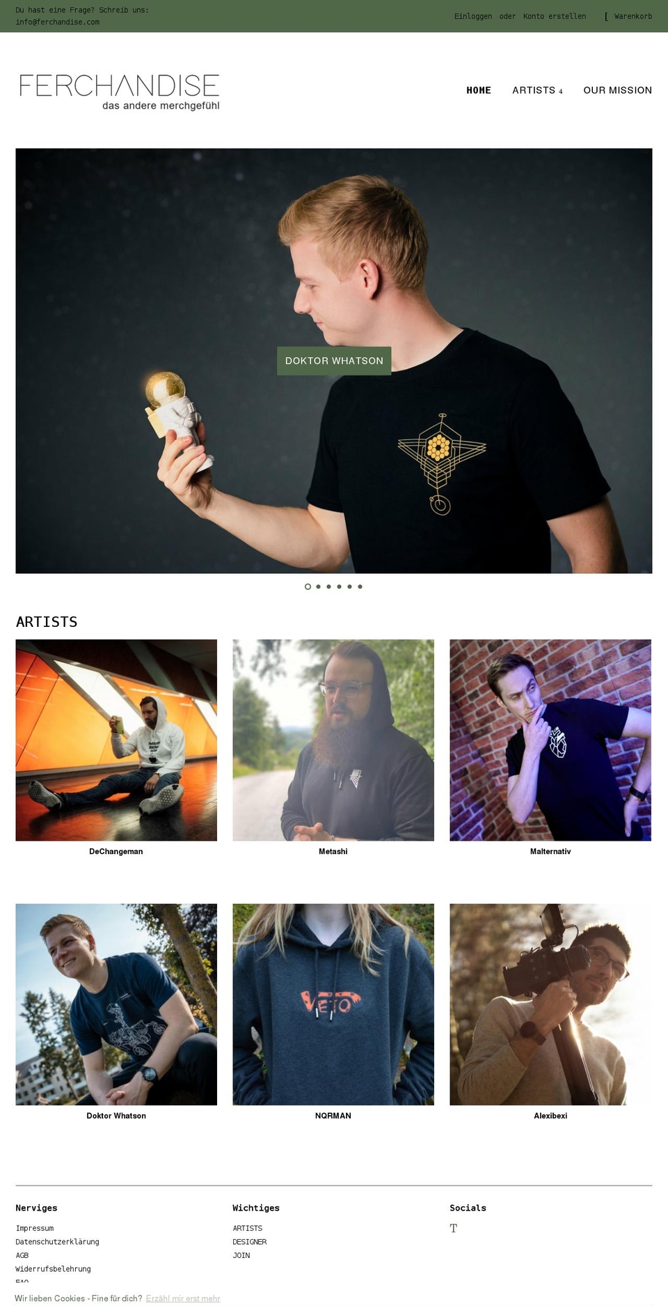 ferchandise.com shopify website screenshot