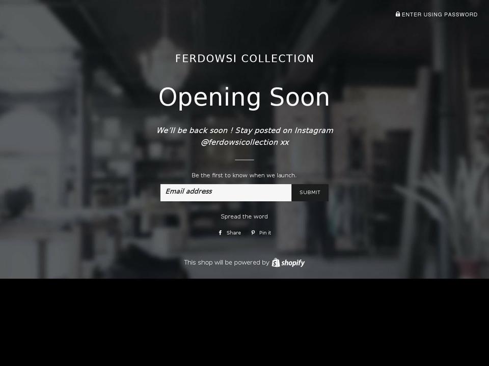 ferdowsicollection.com — Shopify storefront screenshot