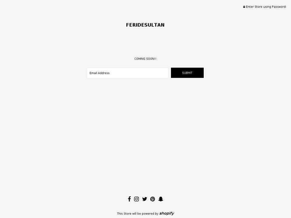 feridesultan.com — Shopify storefront screenshot