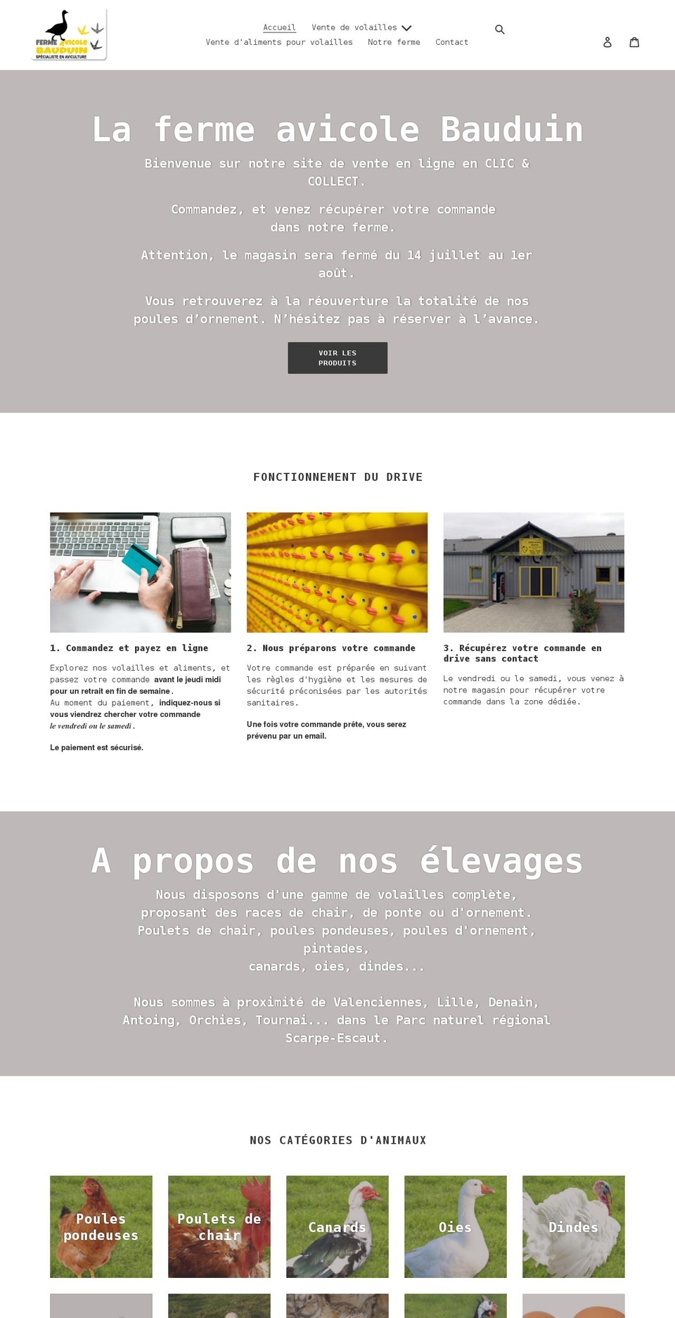 ferme-avicole-bauduin.myshopify.com shopify website screenshot