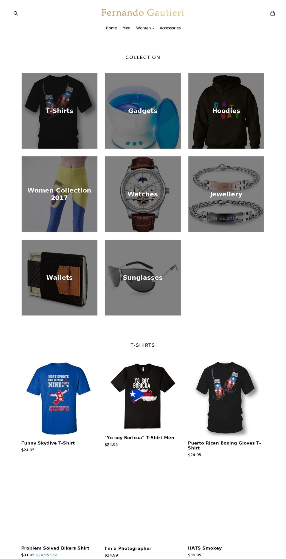 fernandogautieri.com — Shopify storefront screenshot