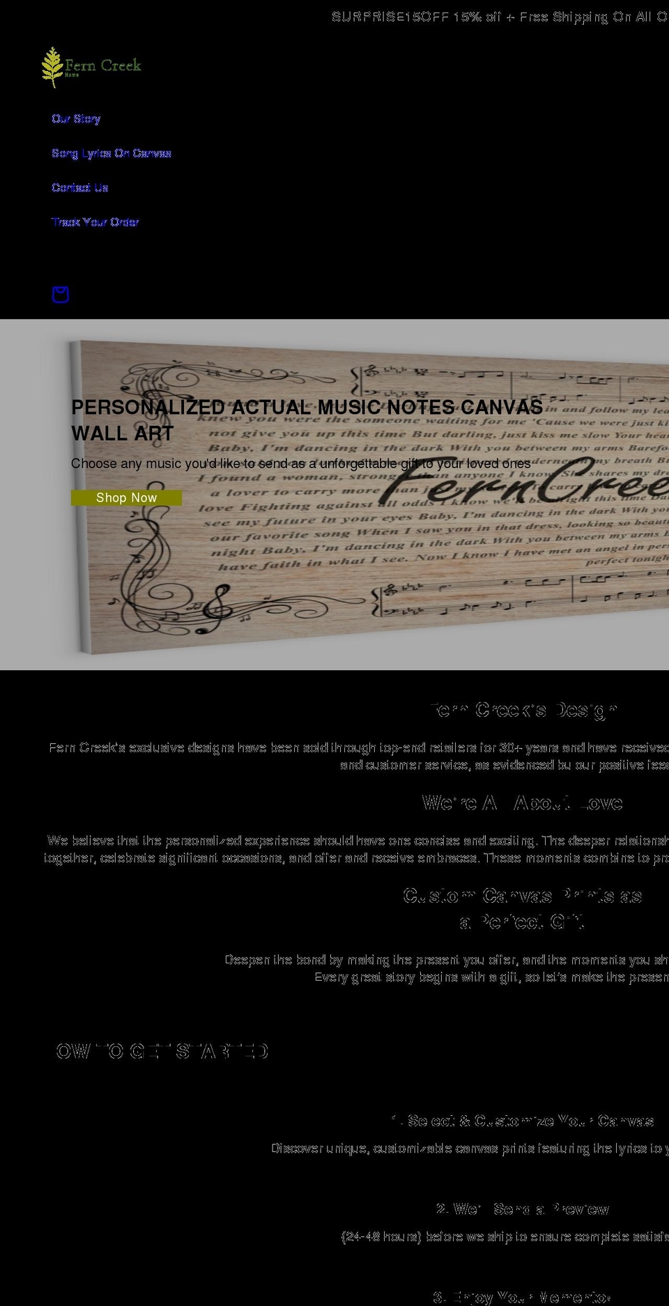 ferncreekhome.com shopify website screenshot