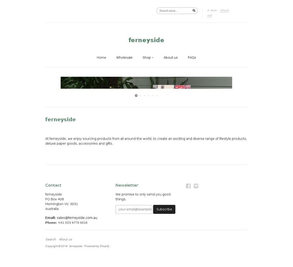 ferneyside.com.au shopify website screenshot
