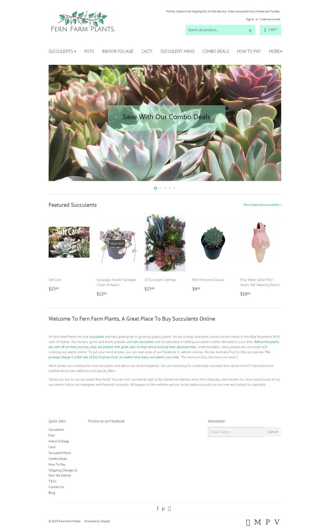 fernfarmplants.com.au shopify website screenshot