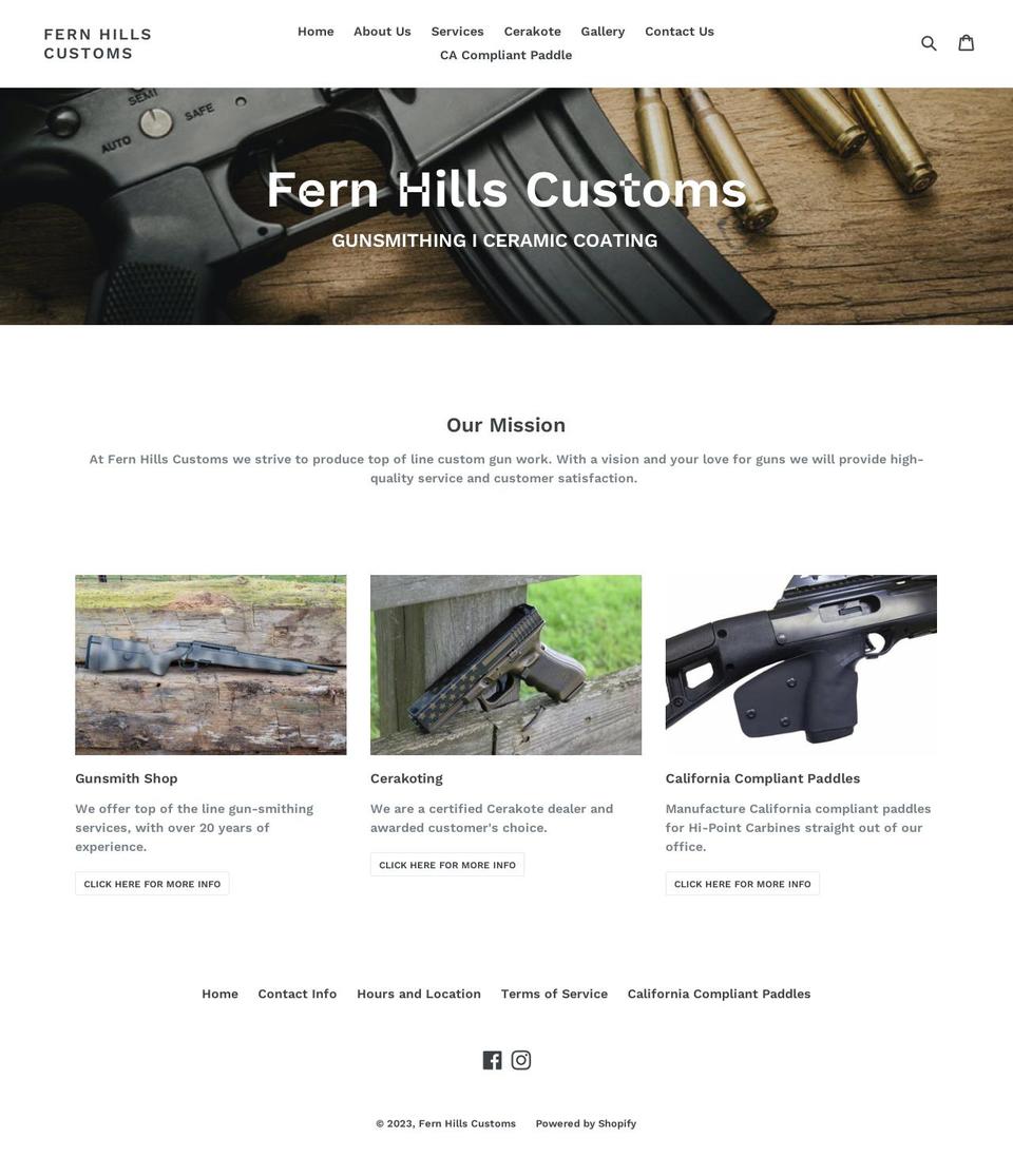 fernhillscustoms.com — Shopify storefront screenshot