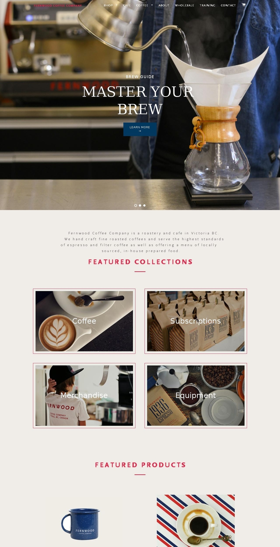 fernwoodcoffee.com shopify website screenshot