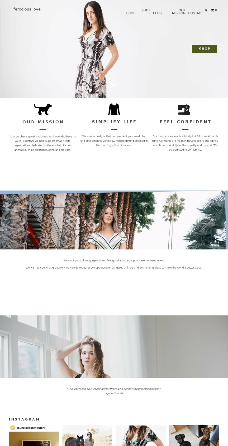 ferociouslove.com — Shopify storefront screenshot