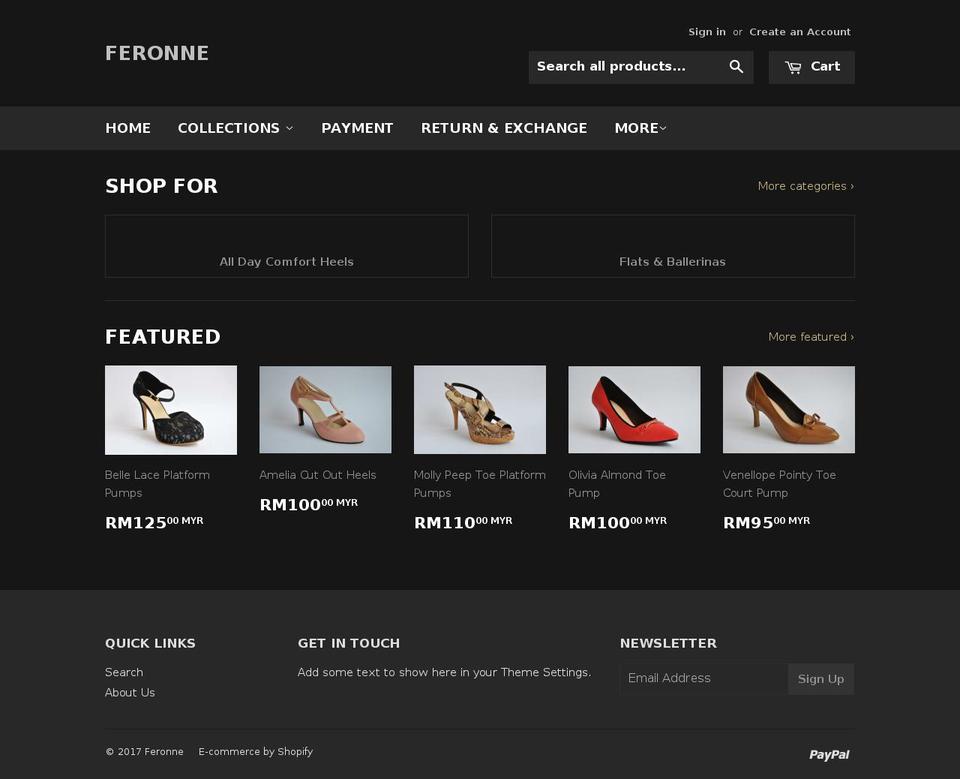 feronne.com shopify website screenshot