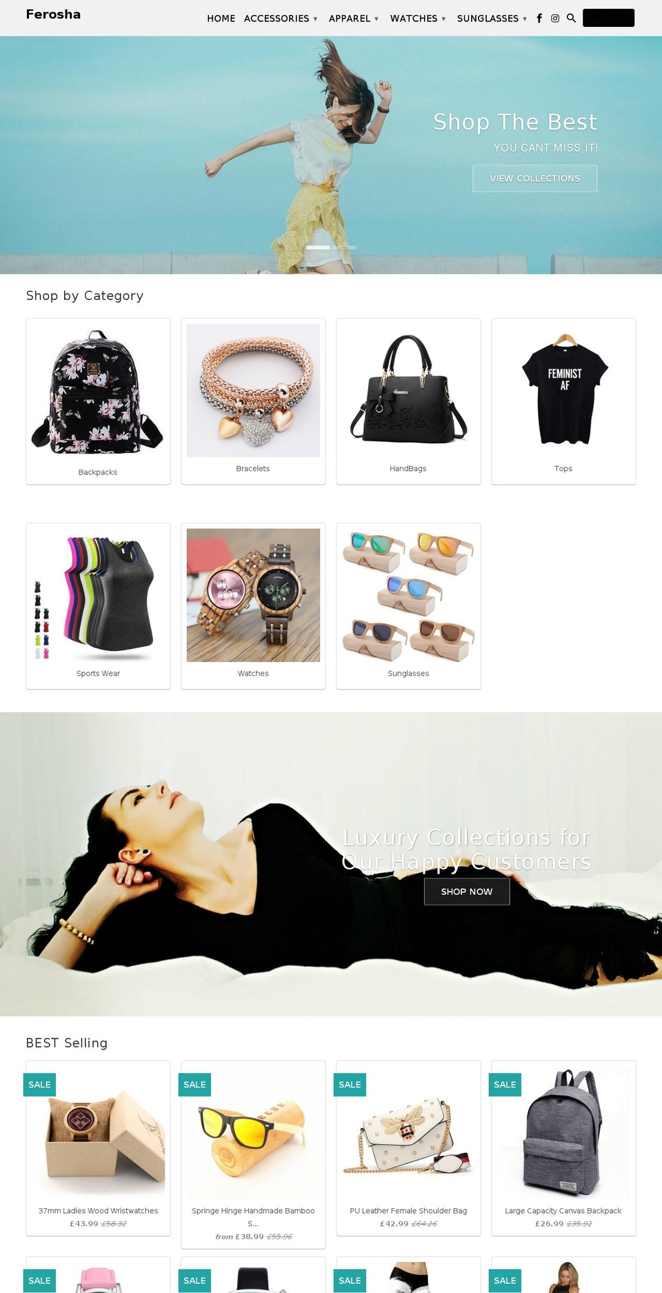 ferosha.com — Shopify storefront screenshot