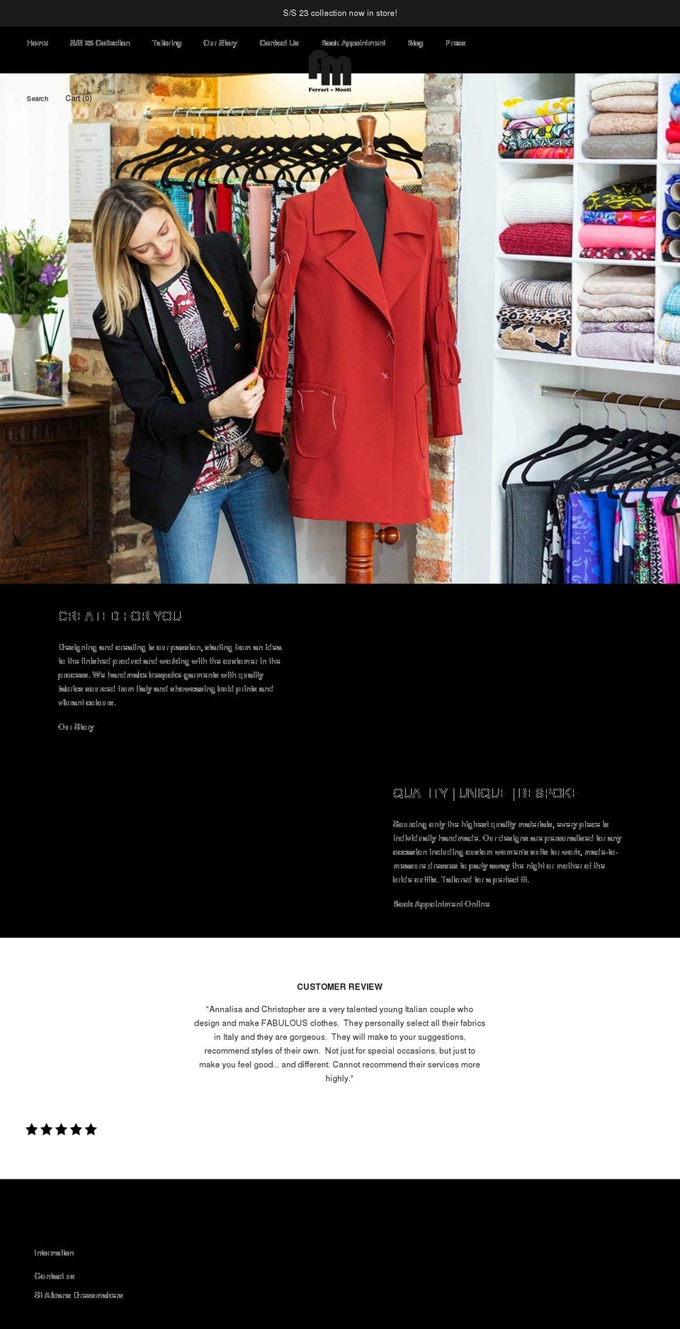 ferrarimonti.com shopify website screenshot