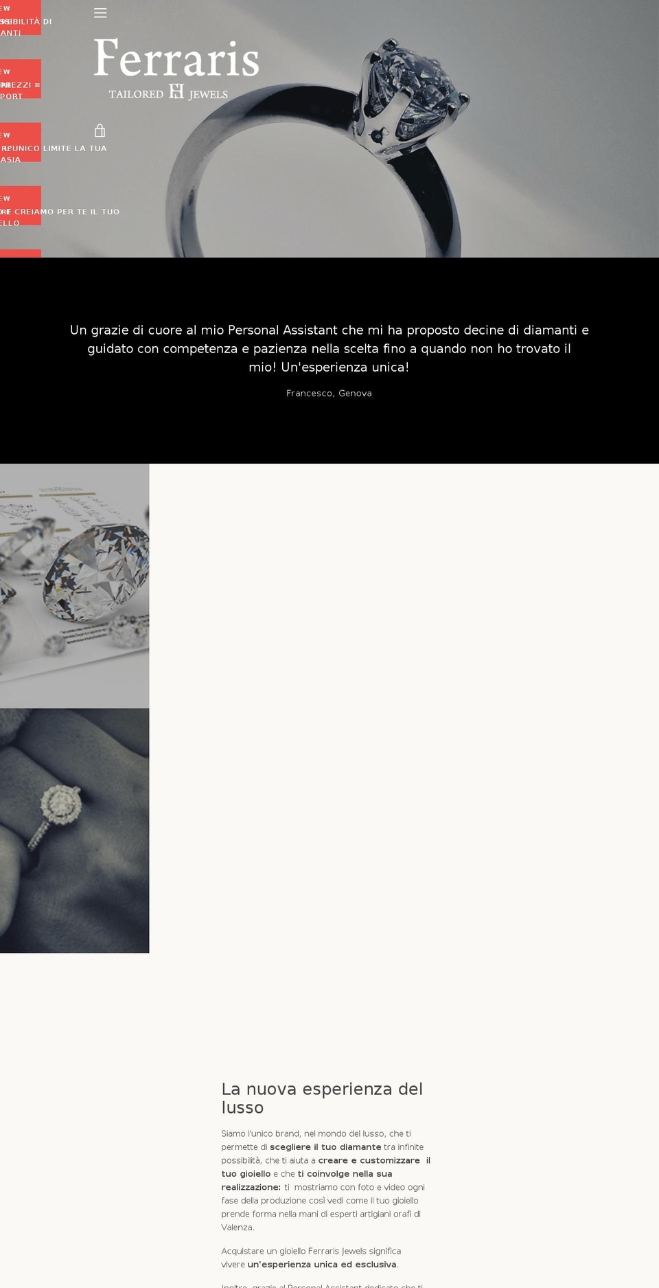 ferrarisjewels.it shopify website screenshot