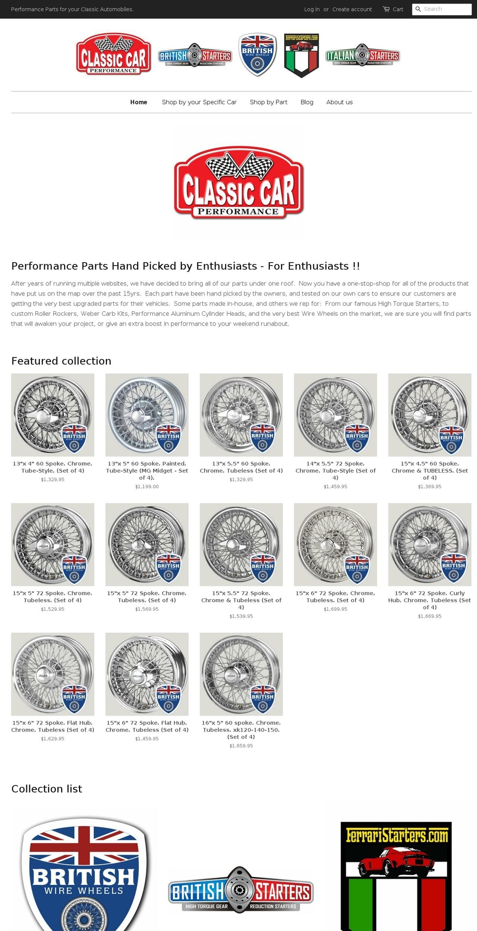ferraristarters.com shopify website screenshot