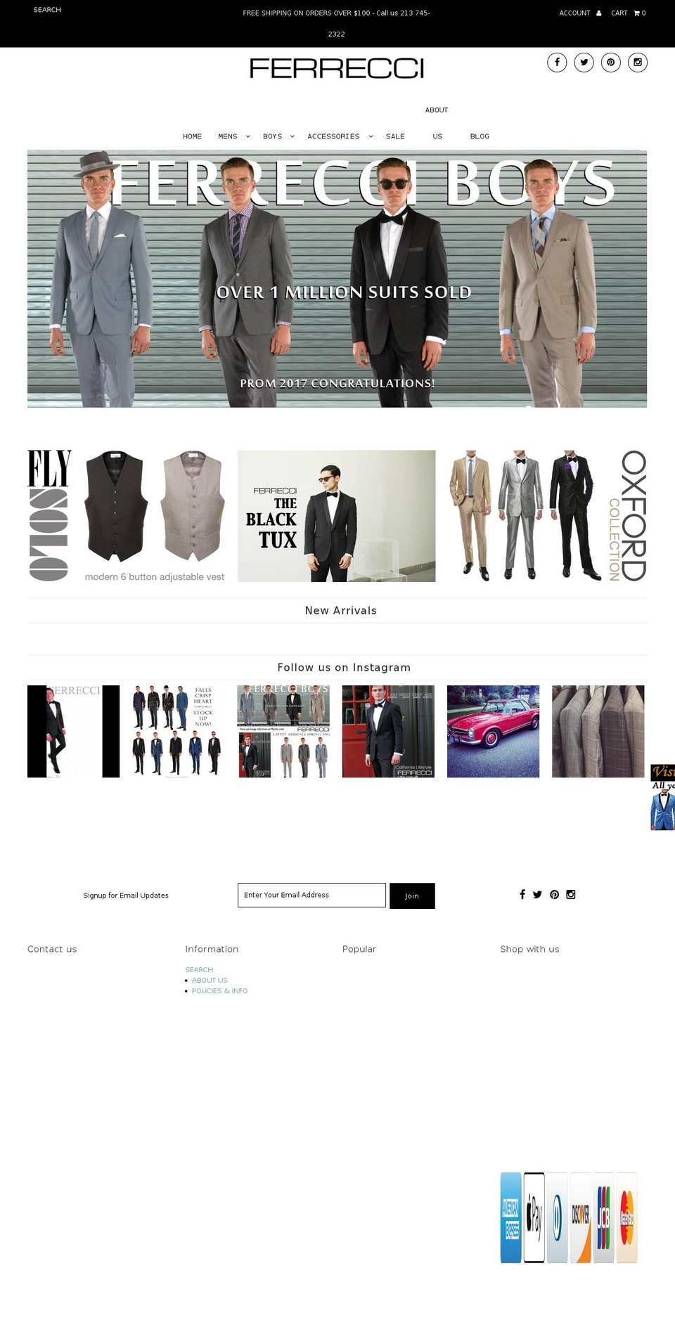 ferrecciusa.com shopify website screenshot