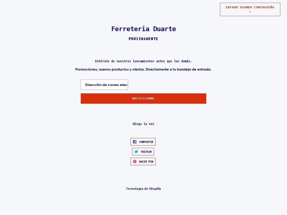 ferreteriaduarte.com shopify website screenshot