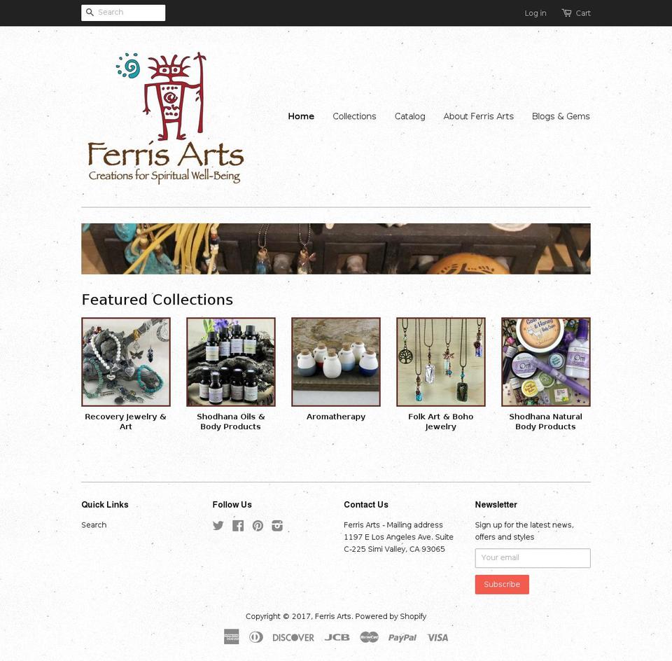 ferrisarts.com shopify website screenshot