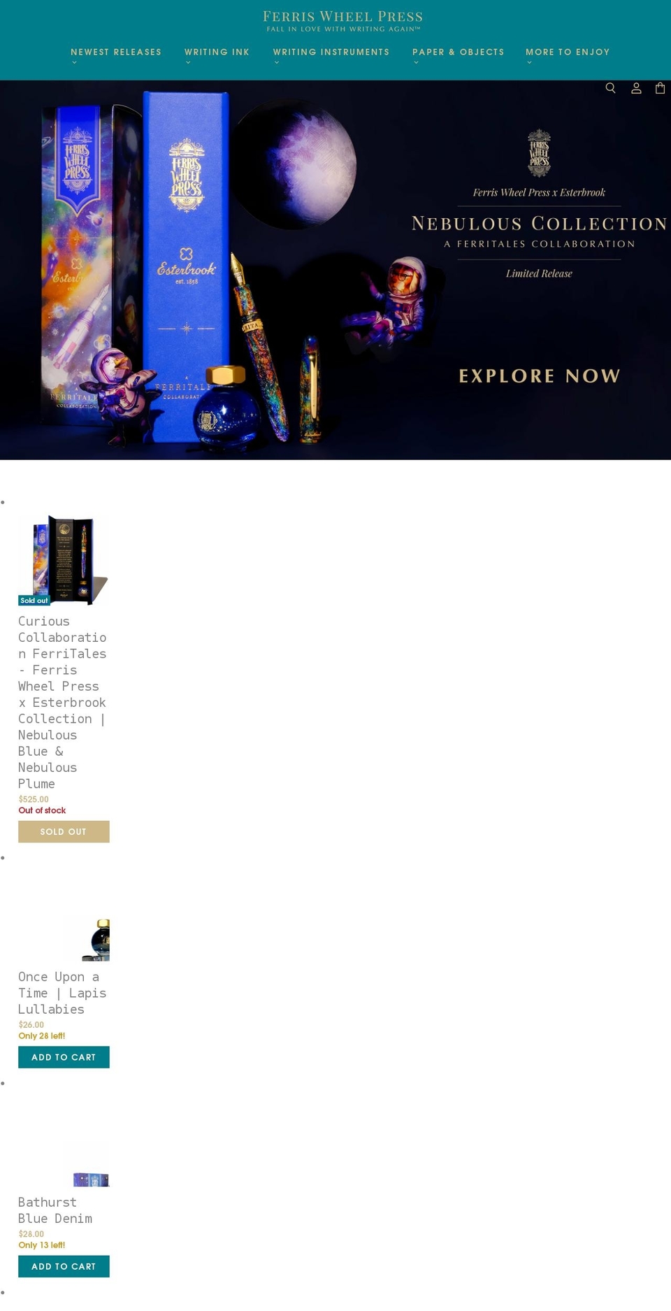 ferriswheelpress.ca shopify website screenshot