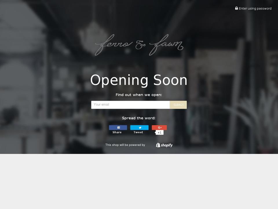 ferroandfawn.com shopify website screenshot