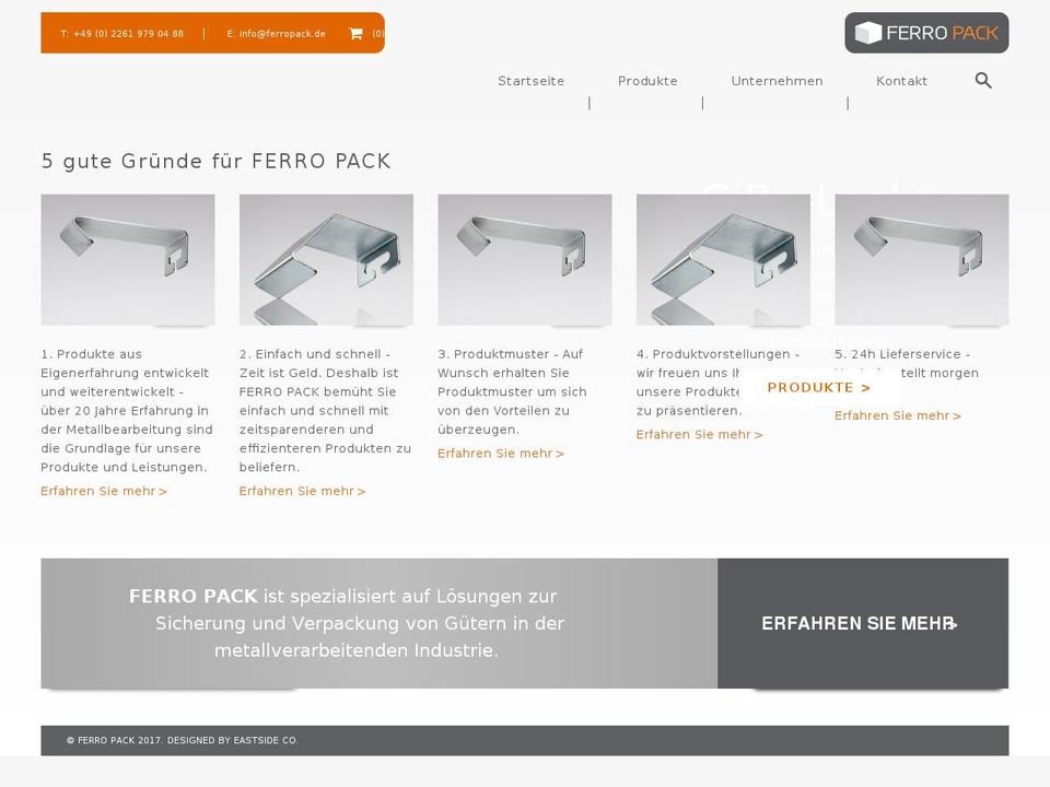 ferropack.de shopify website screenshot